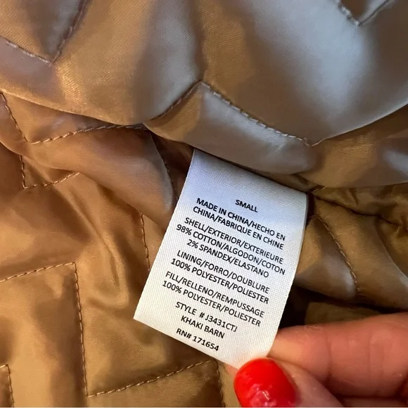 Women’s Brown Barn Jacket with Corduroy Collar - Picture 5 of 6